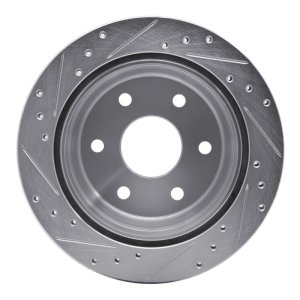 Chevrolet ASTRO Brake Rotor (1) - Rear Right - R1 Concepts - Drilled & Slotted - Silver - `99-`07